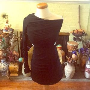 Forever 21 Black One Shoulder Side Cut Out Dress